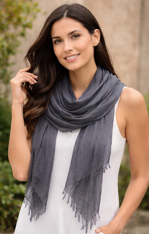 Whisper Weave Cotton-Linen Shawl