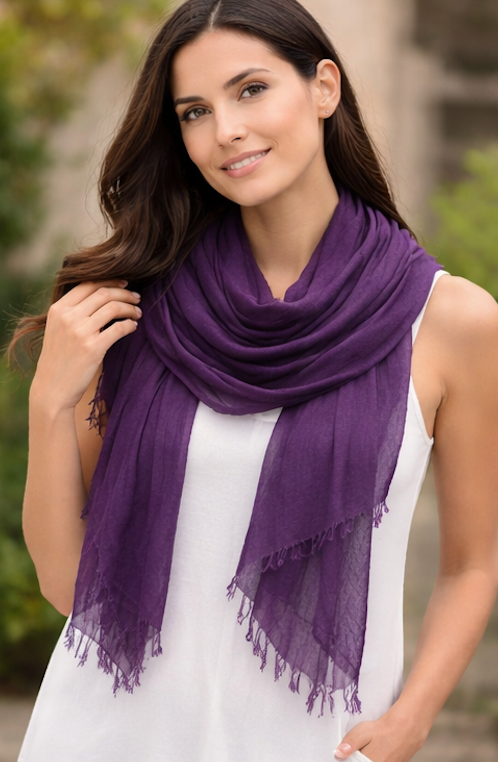 Whisper Weave Cotton-Linen Shawl