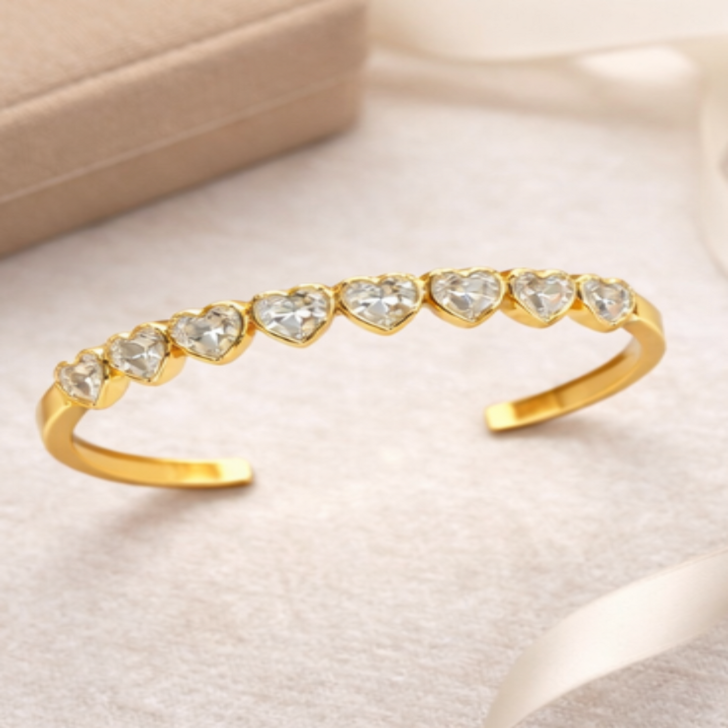 Ishq Crystal Heart Cuff