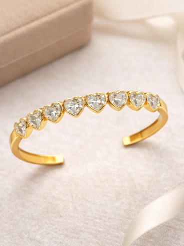 Ishq Crystal Heart Cuff