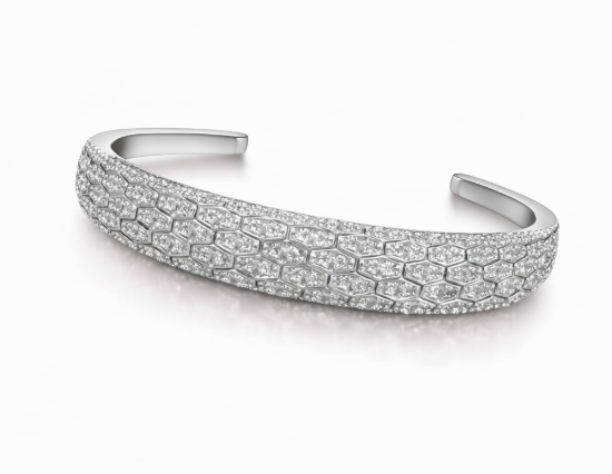 Zarina Pavé Cuff – Silver