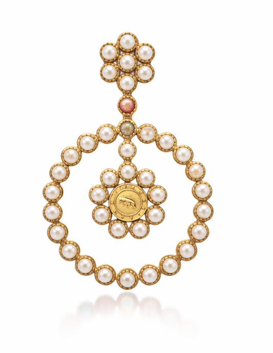 Noor Jahan Pearl Halo Earrings