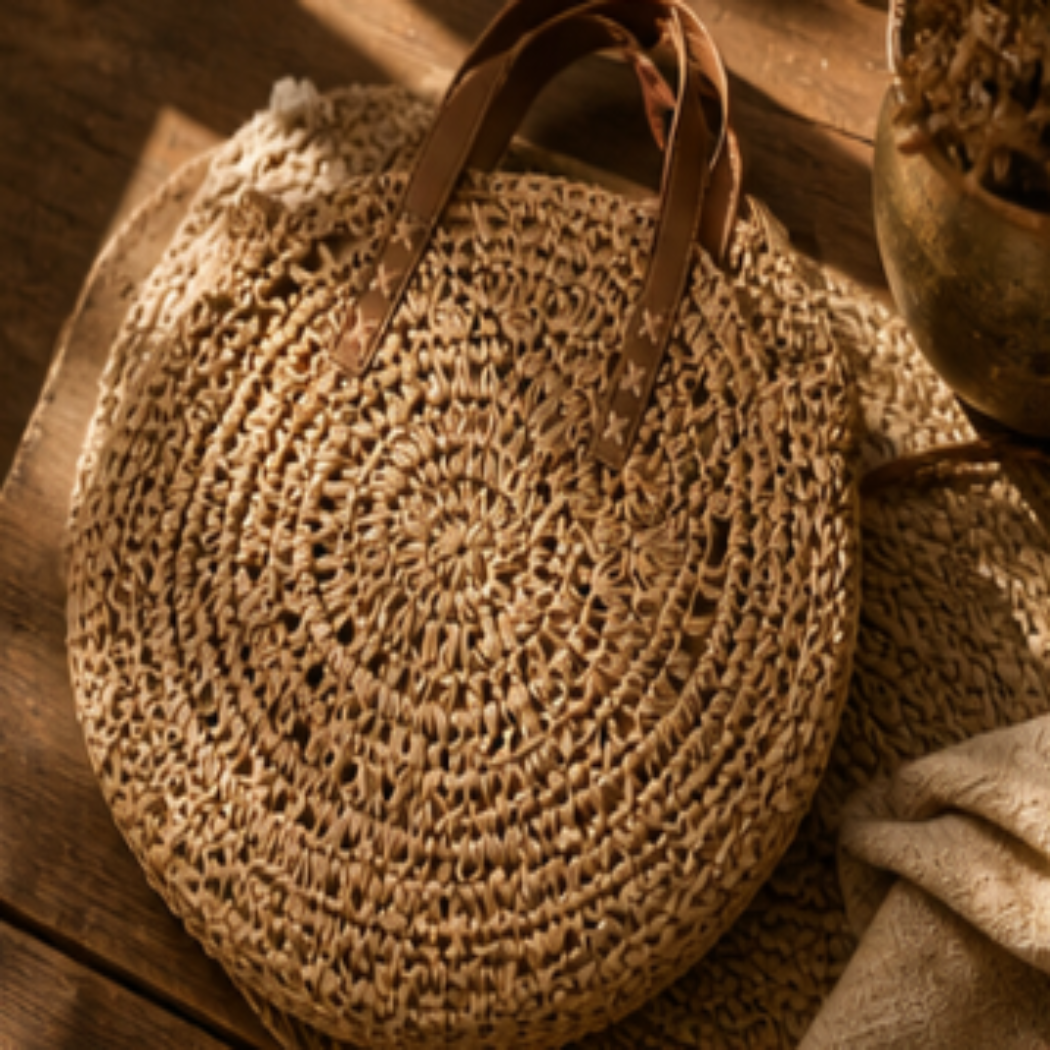 Saanvi Round Woven Tote