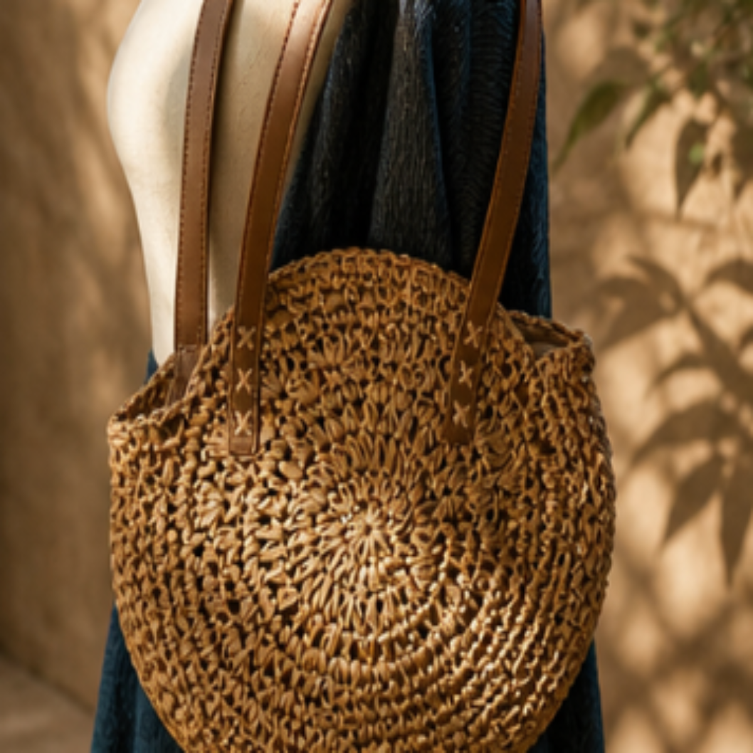 Saanvi Round Woven Tote