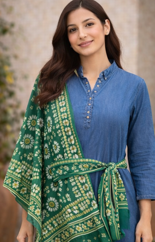 Rangoli Bandhani Silk Scarf