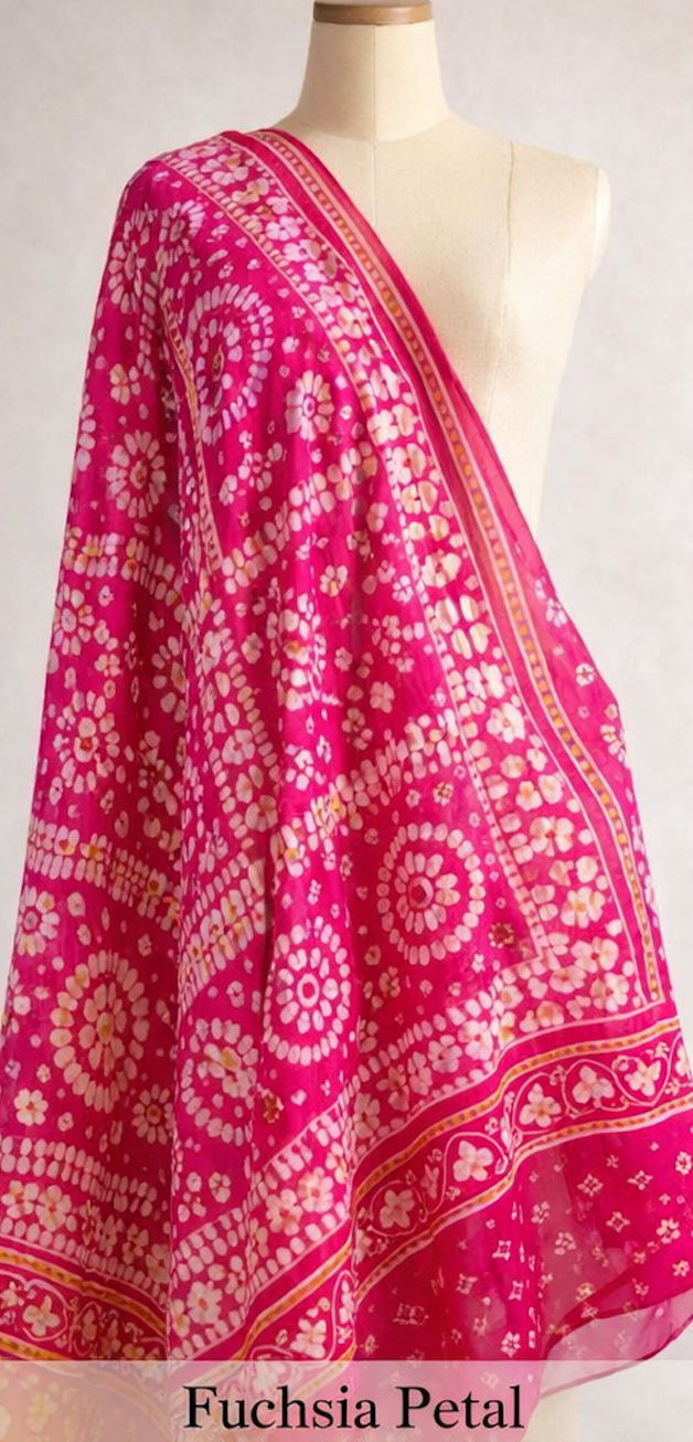 Rangoli Bandhani Silk Scarf