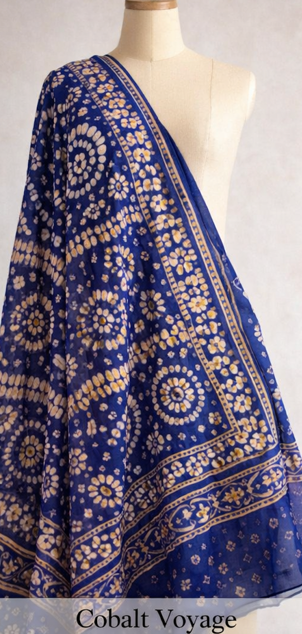 Rangoli Bandhani Silk Scarf