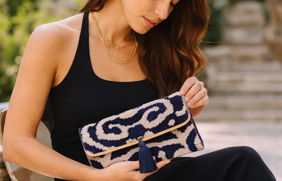 Zara Velvet Statement Clutch