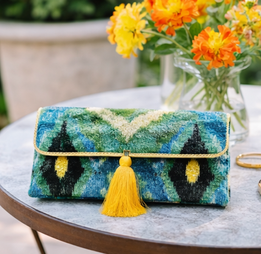 Zara Velvet Statement Clutch