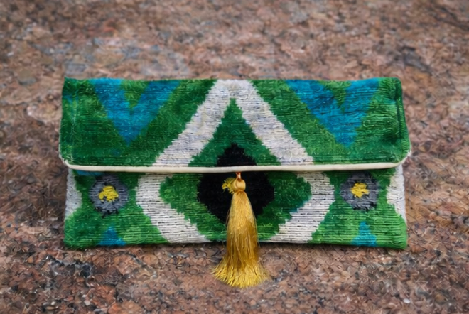 Zara Velvet Statement Clutch