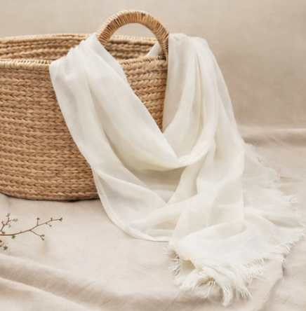Whisper Weave Cotton-Linen Shawl