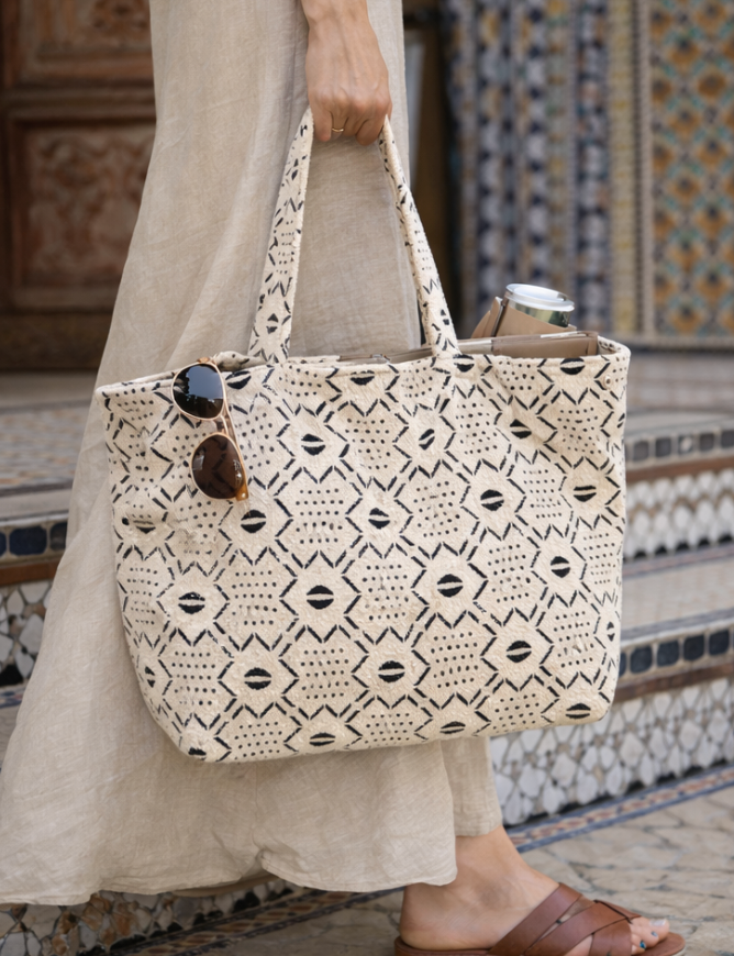 Riad Velour Carryall Tote