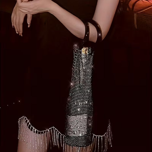 Midnight Glam Wine Bag – Black