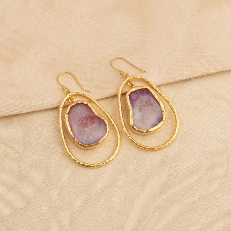 Cyra Druzy Drop Earring