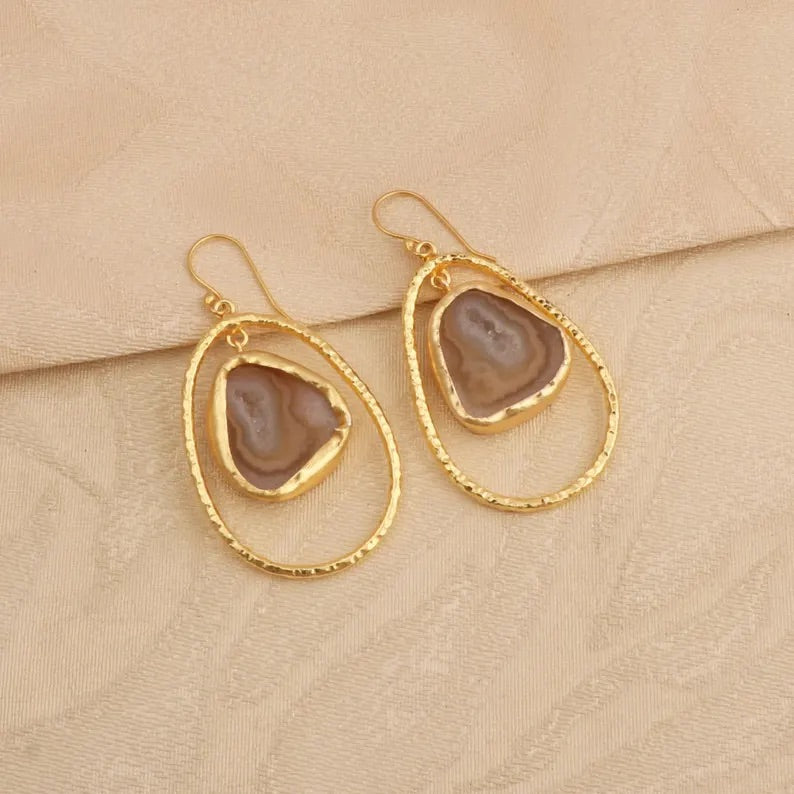 Cyra Druzy Drop Earring