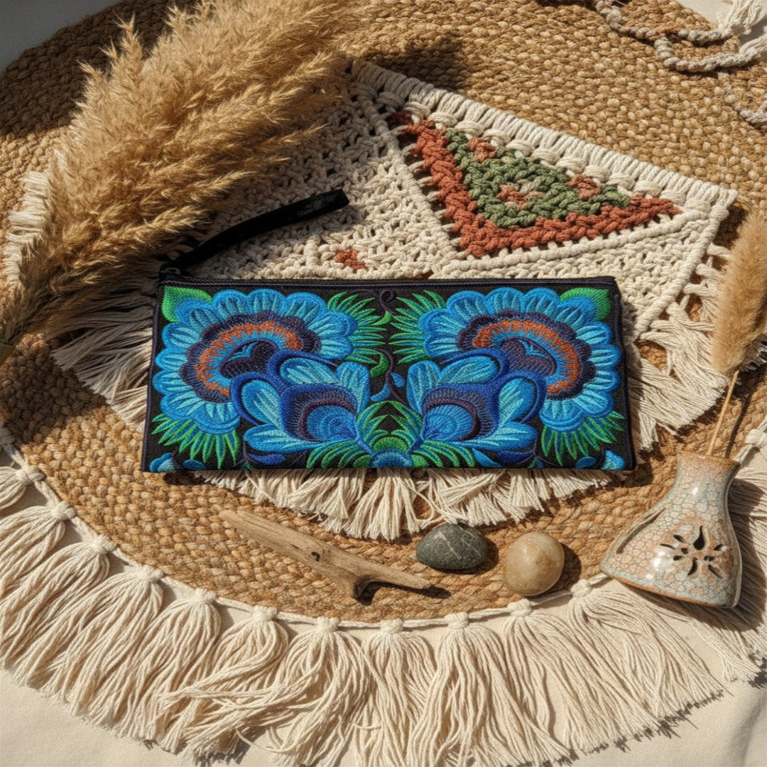 Lanna Bloom Embroidered Pouch