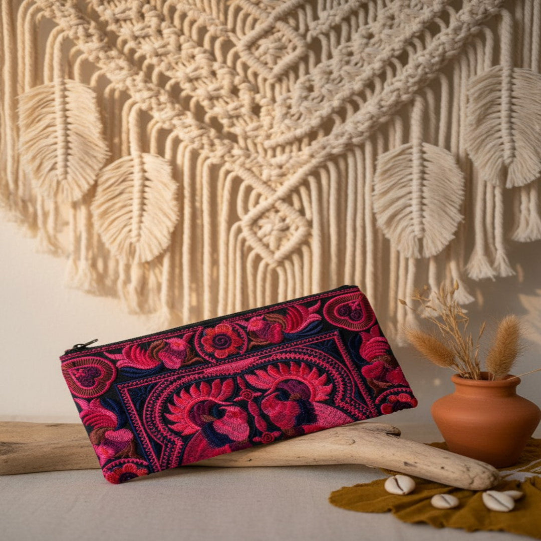 Lanna Bloom Embroidered Pouch