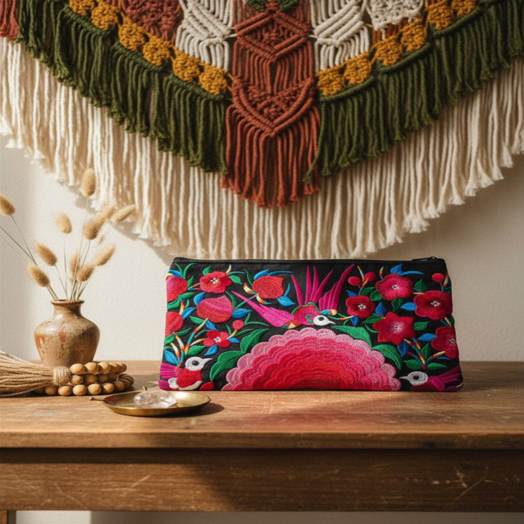 Lanna Bloom Embroidered Pouch