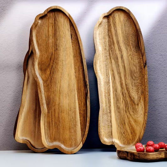 Sahara Drift Hand-Carved Wooden Tray